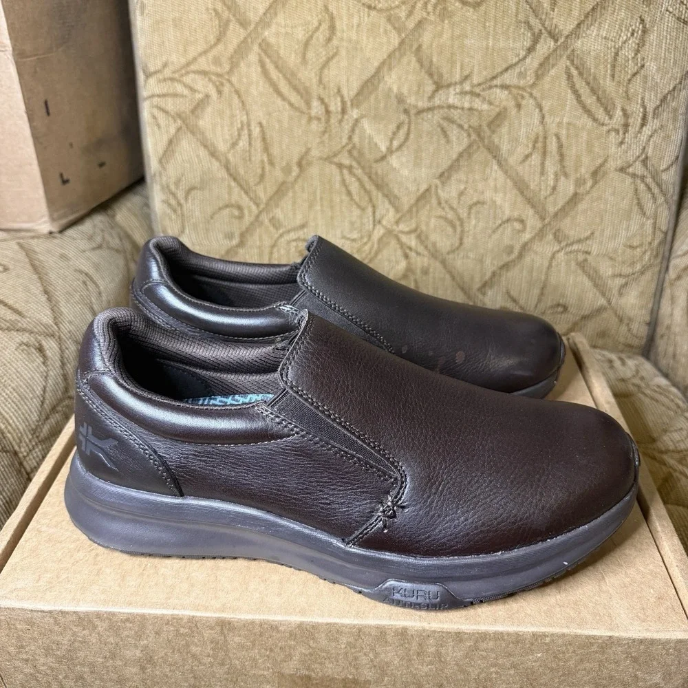 Kuru Kivi 2 Triple Brown Men's Size 10 Classic Walking Leather Slip-On Shoes
